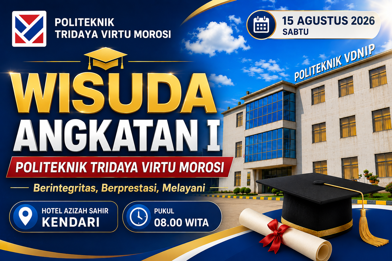 Wisuda Angkatan I Politeknik Tridaya Virtu Morosi